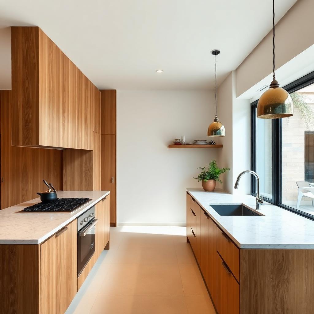 Beautifully renovated modern Australian kitchen with timber cabinetry